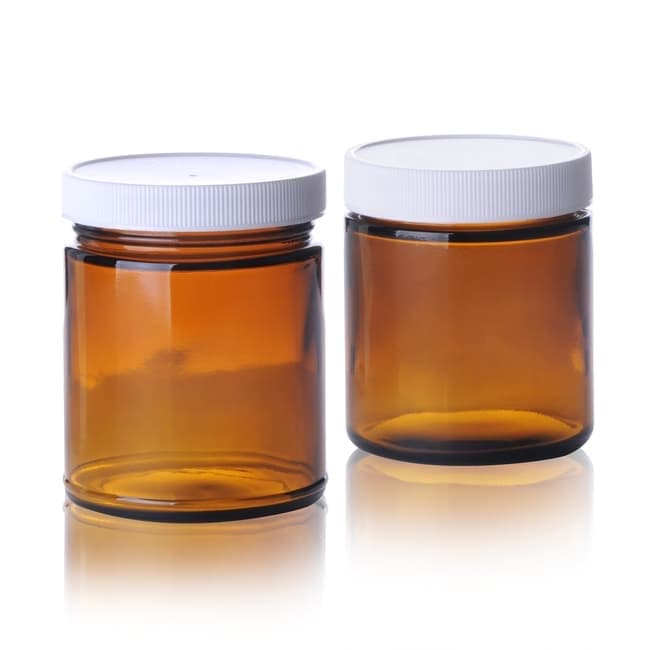 DWK Life Sciences Wheaton™ Wide-Mouth Packer Bottles, Amber, Safety Coated