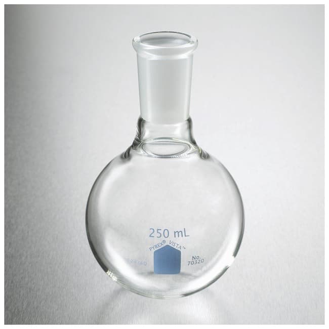 Corning™ PYREX™ VISTA™ Short Neck Round Bottom Boiling Flask, Standard Taper Joint