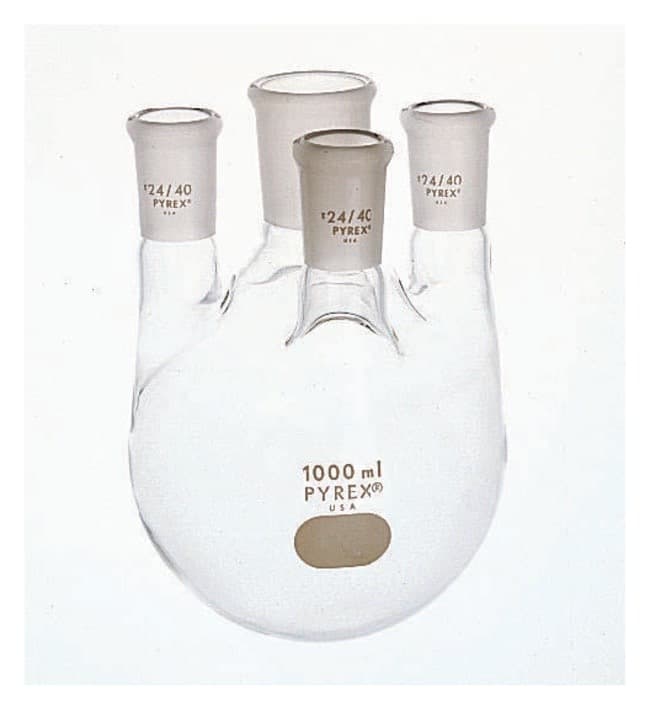 Corning™ PYREX™ Distilling Flasks with Four Necks, Standard Taper Joint