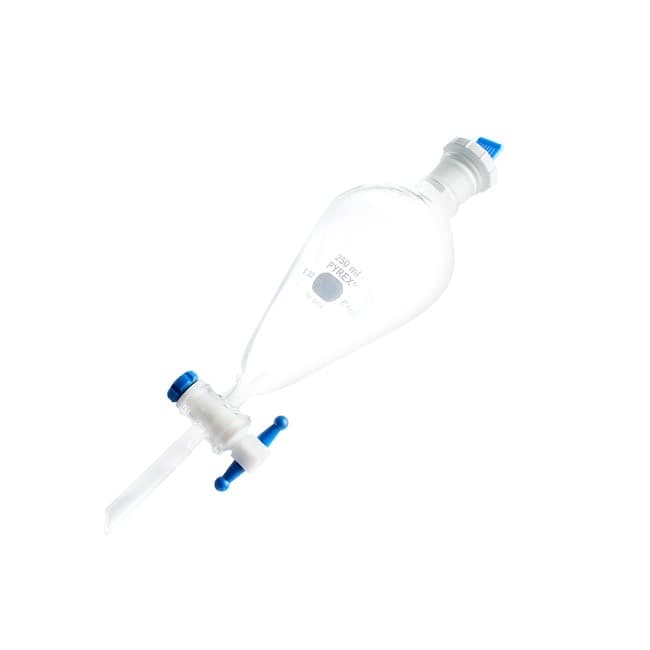 Corning™ PYREX™ Pear-Shaped Squibb Separatory Funnel with PTFE Stopcock