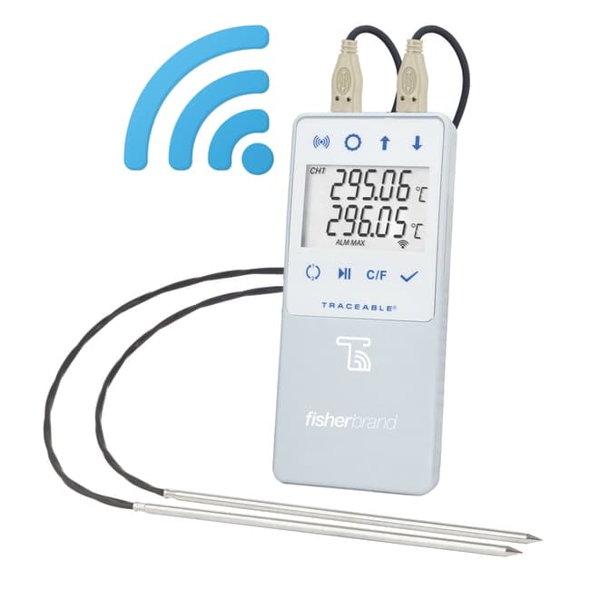 Fisherbrand TraceableLIVE Ultra-Low Temperature WiFi Datalogging Thermometer with Remote Notification