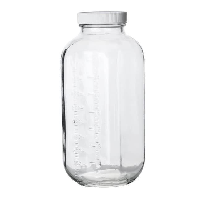 Fisherbrand™ Clear French Square Graduated Glass Bottles