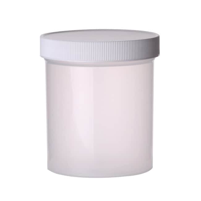 Fisherbrand™ Straight-Sided Glass Jars with White Polypropylene Caps