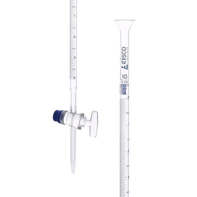 Eisco™ Class A Glass Burette with Glass Key Stopcock