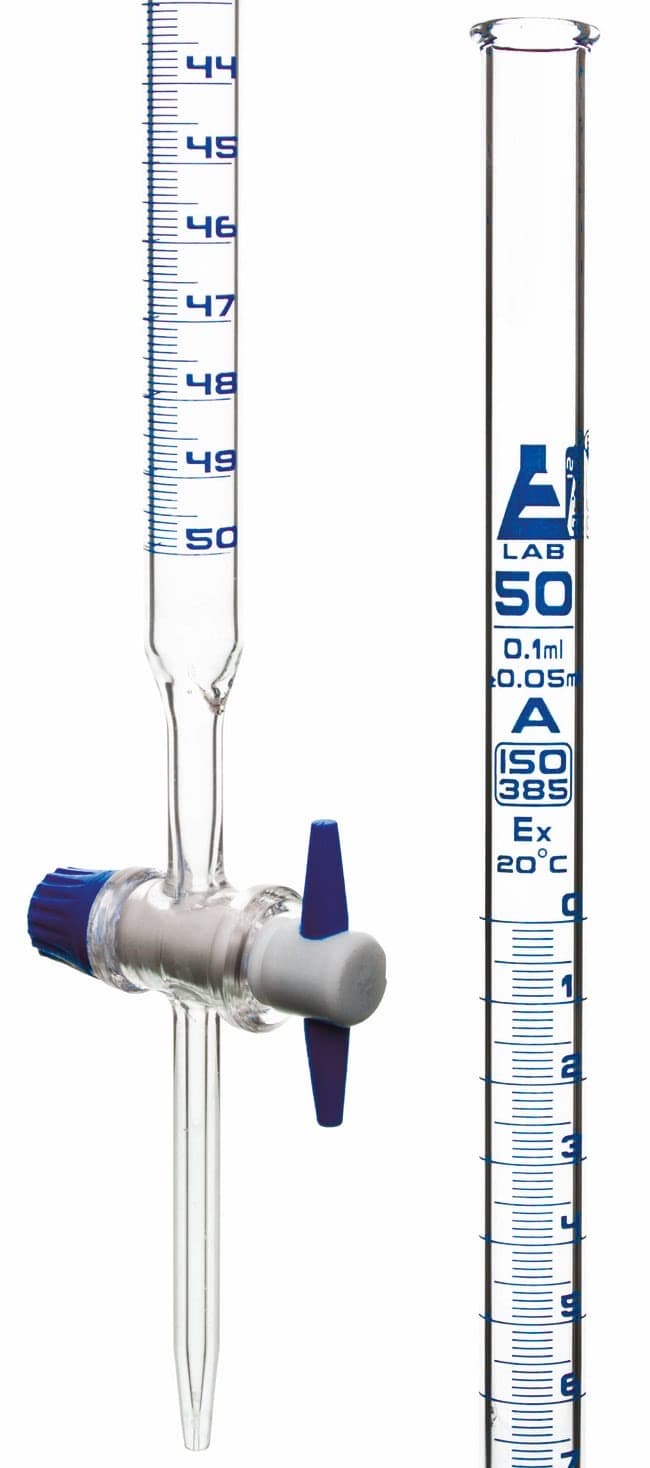 Eisco™ Class A Glass Burette with PTFE Key Stopcock